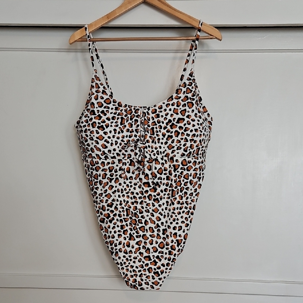 Leopard Print One Piece Swimsuit